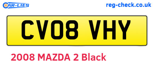 CV08VHY are the vehicle registration plates.