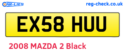 EX58HUU are the vehicle registration plates.