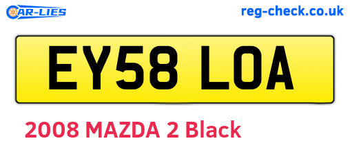 EY58LOA are the vehicle registration plates.