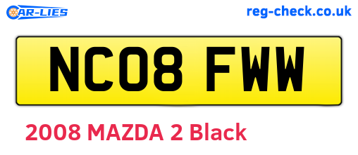 NC08FWW are the vehicle registration plates.
