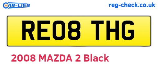 RE08THG are the vehicle registration plates.