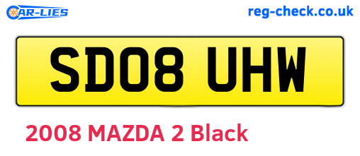 SD08UHW are the vehicle registration plates.