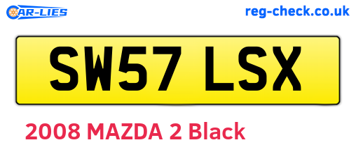 SW57LSX are the vehicle registration plates.