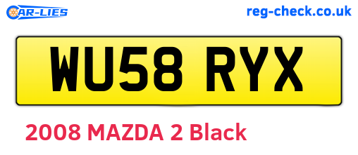 WU58RYX are the vehicle registration plates.