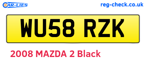 WU58RZK are the vehicle registration plates.