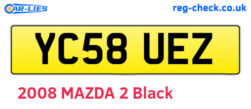 YC58UEZ are the vehicle registration plates.