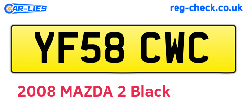 YF58CWC are the vehicle registration plates.