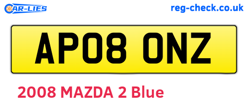 AP08ONZ are the vehicle registration plates.