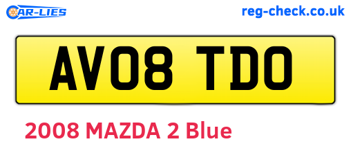 AV08TDO are the vehicle registration plates.