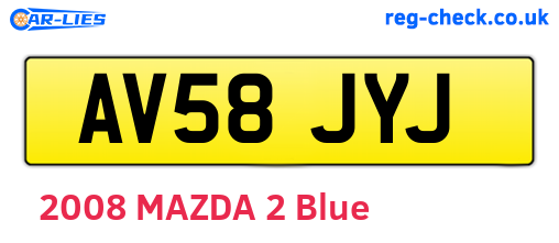 AV58JYJ are the vehicle registration plates.
