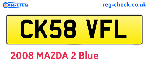 CK58VFL are the vehicle registration plates.