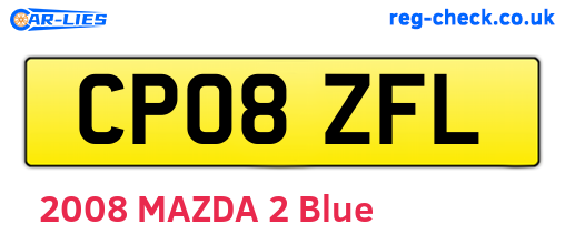CP08ZFL are the vehicle registration plates.