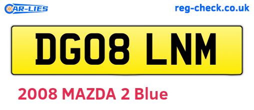 DG08LNM are the vehicle registration plates.