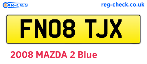 FN08TJX are the vehicle registration plates.