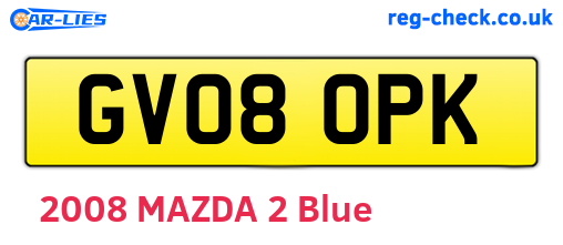 GV08OPK are the vehicle registration plates.