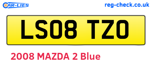 LS08TZO are the vehicle registration plates.