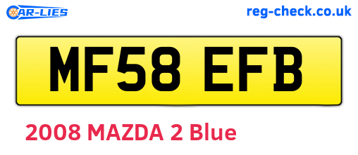 MF58EFB are the vehicle registration plates.