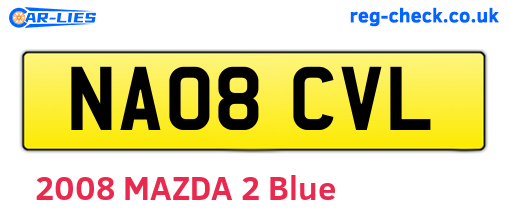 NA08CVL are the vehicle registration plates.
