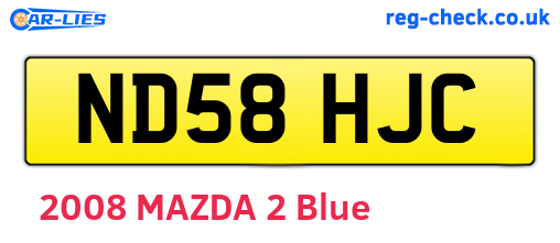 ND58HJC are the vehicle registration plates.