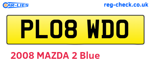 PL08WDO are the vehicle registration plates.