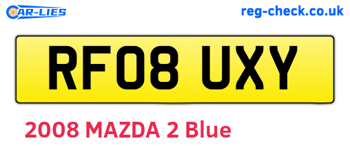 RF08UXY are the vehicle registration plates.