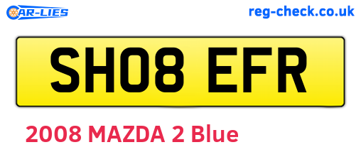 SH08EFR are the vehicle registration plates.