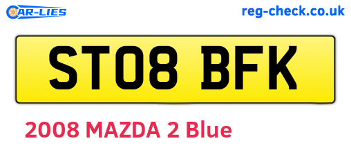 ST08BFK are the vehicle registration plates.