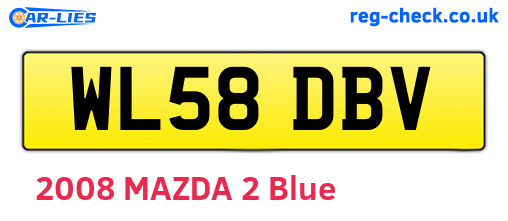 WL58DBV are the vehicle registration plates.