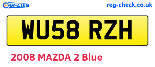 WU58RZH are the vehicle registration plates.