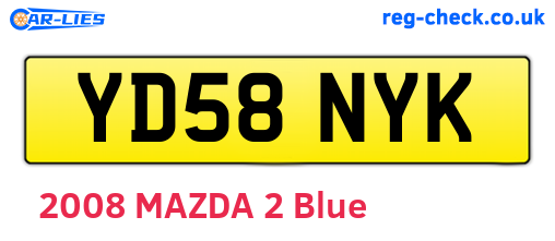 YD58NYK are the vehicle registration plates.