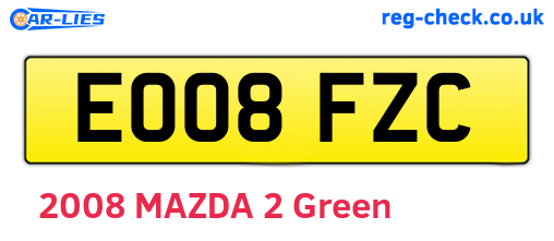 EO08FZC are the vehicle registration plates.