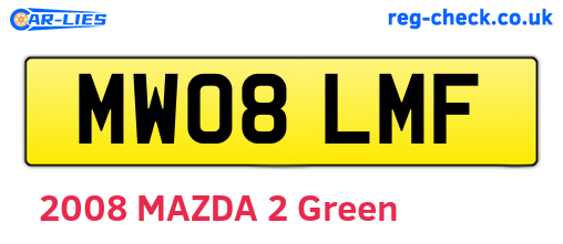 MW08LMF are the vehicle registration plates.