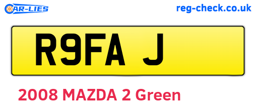 R9FAJ are the vehicle registration plates.