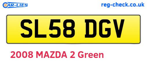 SL58DGV are the vehicle registration plates.