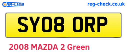 SY08ORP are the vehicle registration plates.