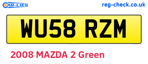 WU58RZM are the vehicle registration plates.