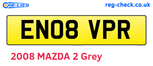 EN08VPR are the vehicle registration plates.