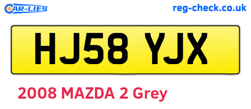 HJ58YJX are the vehicle registration plates.