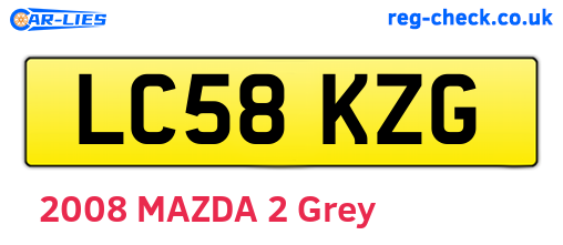 LC58KZG are the vehicle registration plates.