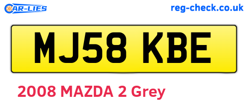 MJ58KBE are the vehicle registration plates.