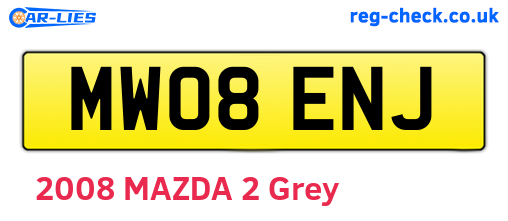 MW08ENJ are the vehicle registration plates.