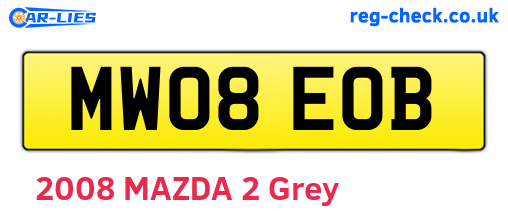 MW08EOB are the vehicle registration plates.