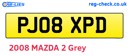 PJ08XPD are the vehicle registration plates.