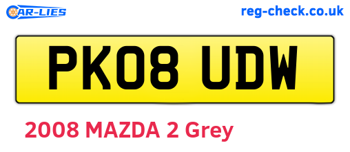 PK08UDW are the vehicle registration plates.