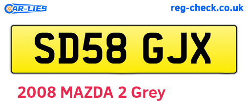 SD58GJX are the vehicle registration plates.