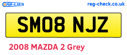 SM08NJZ are the vehicle registration plates.