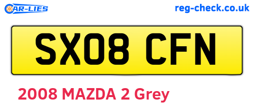 SX08CFN are the vehicle registration plates.