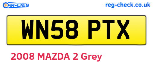 WN58PTX are the vehicle registration plates.