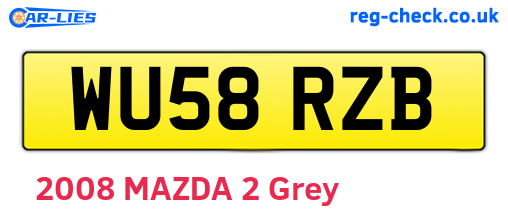 WU58RZB are the vehicle registration plates.
