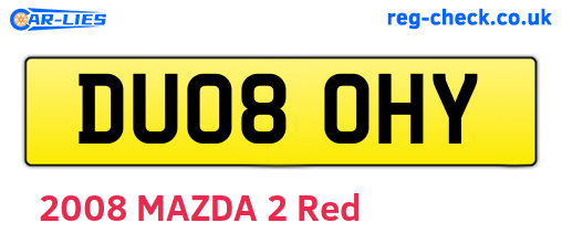 DU08OHY are the vehicle registration plates.